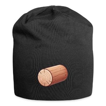 Rustic Wooden Log Illustration - Jersey Beanie - black - Front