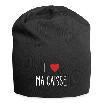 i love ma caisse - Bonnet en jersey - noir - Devant
