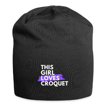 This girl loves croquet - Jersey Beanie - black - Front