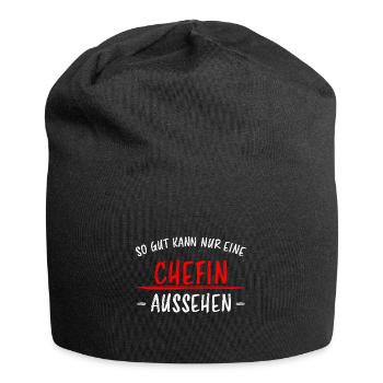 Chefin Mama Lustiger Spruch Familie Beruf Geschenk - Jersey-Beanie - Schwarz - Vorne