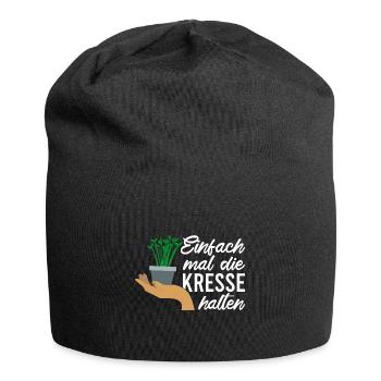 Einfach Mal die Kresse Halten Gartenlust Gärtner - Jersey-Beanie - Schwarz - Vorne