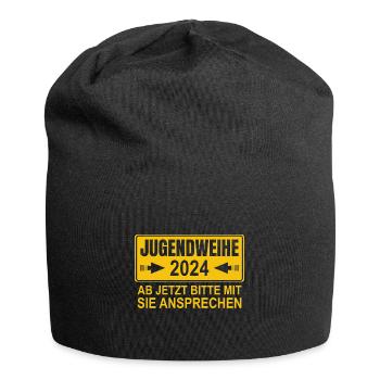 Jugendweihe 2024 Ab Jetzt Bitte Mit Sie Ansprechen - Jersey-Beanie - Schwarz - Vorne
