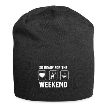 Si prêt pour le week-end - café - cerf - - Bonnet en jersey - charbon - Devant