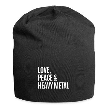 Love Peace & Heavy Metal - Jersey-Beanie - Schwarz - Vorne