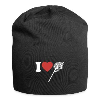J’aime hobby cheval - Coeur - Hobby - Bonnet en jersey - noir - Devant