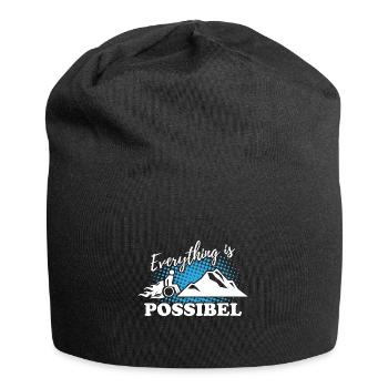 Fauteuil roulant sur la montagne - Tout est possible - Bonnet en jersey - noir - Devant
