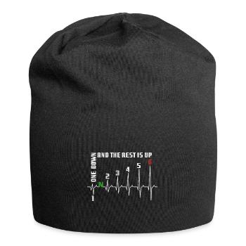 1N23456 Motorrad Gangschaltung - Adrenalin - Puls - Jersey-Beanie - Schwarz - Vorne