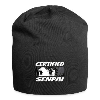 Certified Senpai Anime Manga Zertifizierter Senpai - Jersey-Beanie - Schwarz - Vorne