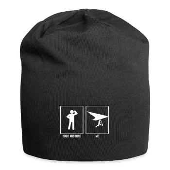 Son mari - Moi - planant suspendu - Bonnet en jersey - noir - Devant