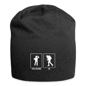 Ihr Mann - Ich - Wandernder Spaziergang - Jersey-Beanie - Schwarz - Vorne