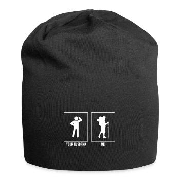Your husband - me - Wandering man relaxed - Jersey Beanie - black - Front
