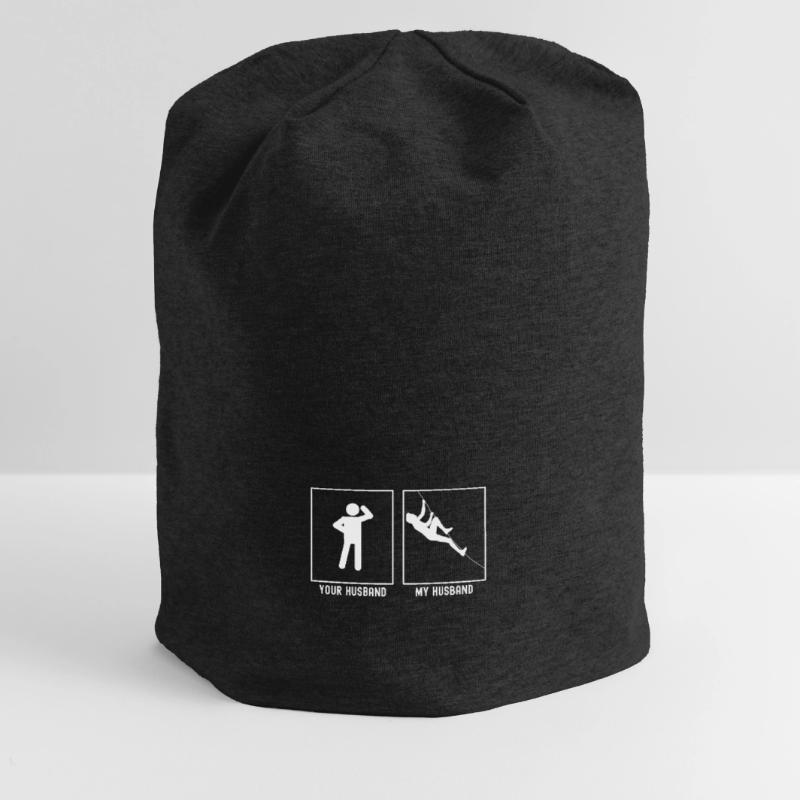 Ihr Ehemann - Mein Ehemann - Klettern Diagonal Jersey-Beanie