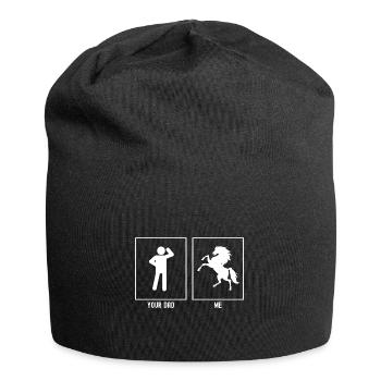Your father - me - Majestic horse - Jersey Beanie - black - Front