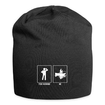 Your husband - me - fishing Father and son - Jersey Beanie - black - Front