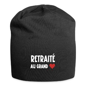 retraité au grand cœur - Bonnet en jersey - noir - Devant