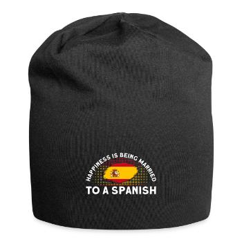 Spanische Flagge Spanische Wurzeln Geschenk - Jersey-Beanie - Schwarz - Vorne