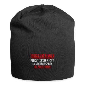 Fahrlehrerin Fahrschullehrerin Fun Spruch Geschenk - Jersey-Beanie - Schwarz - Vorne