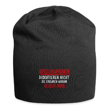 Hotelfachfrau Lustig Spruch Hotelfachfrau Geschenk - Jersey-Beanie - Schwarz - Vorne