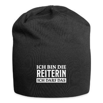 Reiterin Spruch Pferde Reiten Reiterin Geschenk - Jersey-Beanie - Schwarz - Vorne