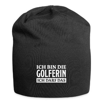 Golferin Minigolf Golf Spruch Golferin Geschenk - Jersey-Beanie - Schwarz - Vorne
