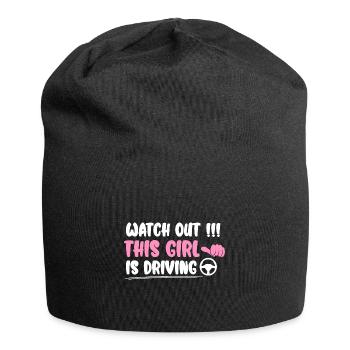 Pass auf Dieses Mädchen fährt - Führerschein - Jersey-Beanie - Schwarz - Vorne