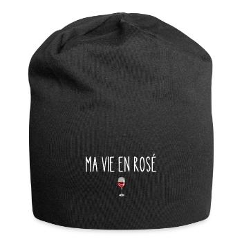 ma vie en rosé - Bonnet en jersey - noir - Devant