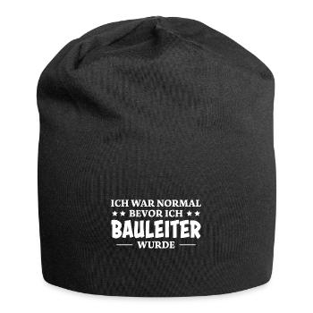 Bauleiter Spruch Baustelle Fun Bauleiter Geschenk - Jersey-Beanie - Schwarz - Vorne