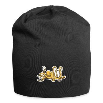 Böser Oktopus - acht Tentakel - Tintenfisch - Jersey-Beanie - Schwarz - Vorne