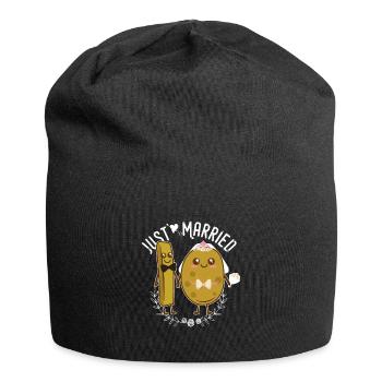 Kartoffel Braut und Pommes Bräutigam - Jersey-Beanie - Schwarz - Vorne