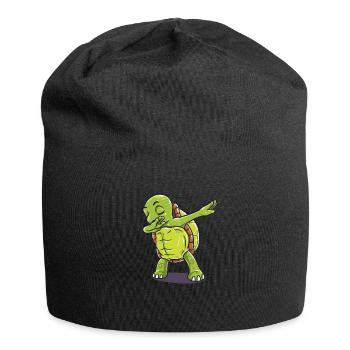 Funny dabbing turtle design perfect gift for men - Jersey Beanie - black - Front