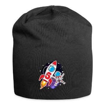 5ème anniversaire de la fusée astronaute spatiale - Bonnet en jersey - noir - Devant