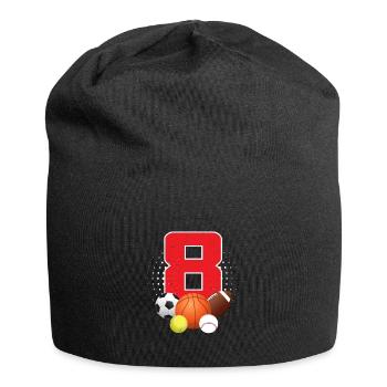 8. Geburtstag Sport Junge - Jersey-Beanie - Schwarz - Vorne