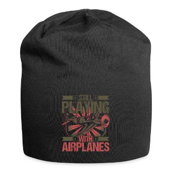 Airplane Aircraft Aviator Pilot - Jersey Beanie - black - Front