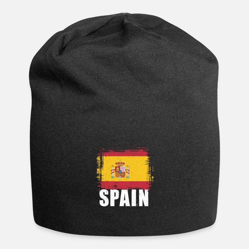 Spanien - Jersey-Beanie - Schwarz