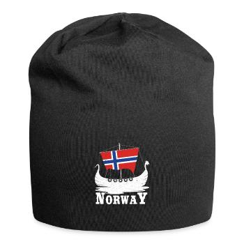 Norwegen Boot Wikinger Geschenk - Jersey-Beanie - Schwarz - Vorne