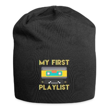 80er 90er Kassette - Jersey-Beanie - Schwarz - Vorne