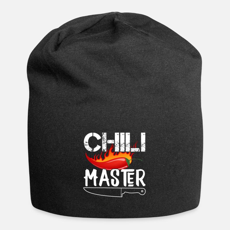 Master Chili Chef Cooking Kitchen Gift - Jersey-Beanie - Schwarz