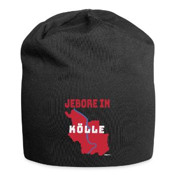 Jebore in Kölle Geboren in Köln Heimatliebe Kölsch - Jersey-Beanie - Schwarz - Vorne
