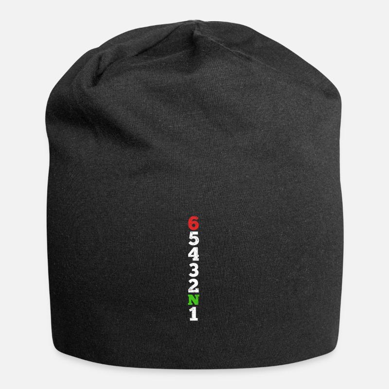 Motorradfahrer Geschenk 1N23456 Motorrad Gänge - Jersey-Beanie - Schwarz
