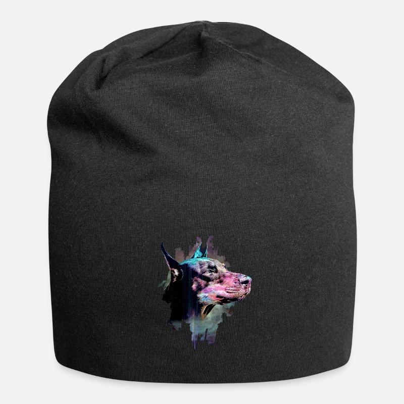 Dobermann - Jersey-Beanie - Schwarz