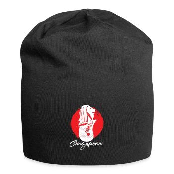 Singapore fish lion Merlion gift - Jersey Beanie - black - Front