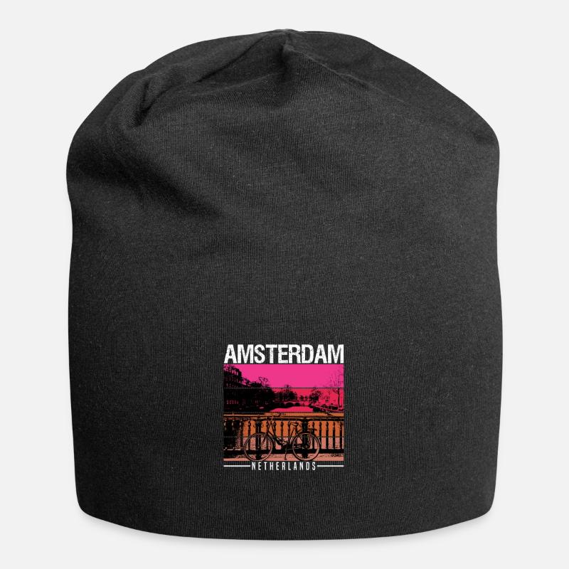 Amsterdam - Jersey-Beanie - Schwarz