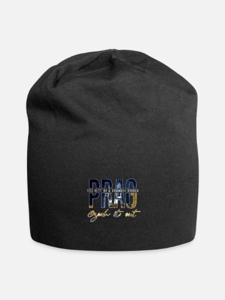 Prag - Jersey-Beanie - Schwarz