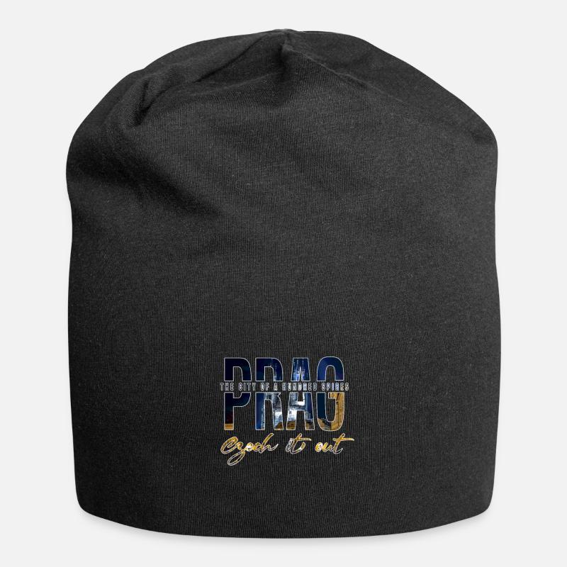 Prag - Jersey-Beanie - Schwarz