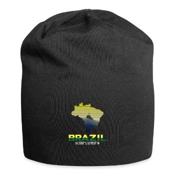 Brasilien Koordinaten - Jersey-Beanie - Schwarz - Vorne