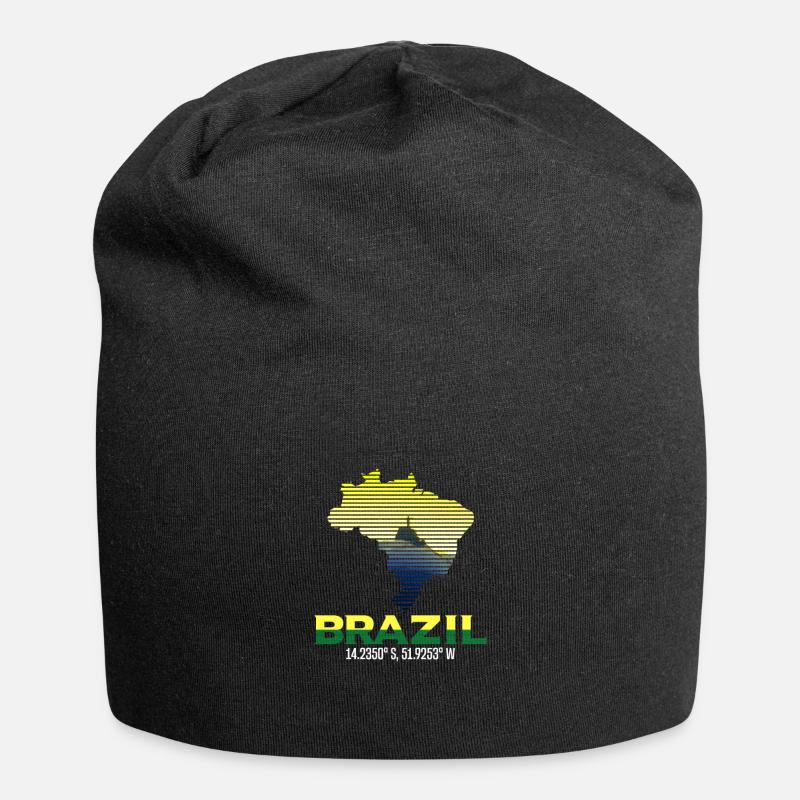 Brazil Coordinates - Jersey Beanie - black