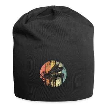 Klavier retro - Jersey-Beanie - Schwarz - Vorne