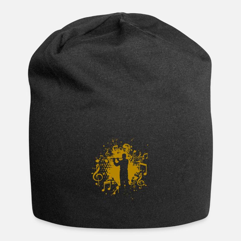 Querflöte - Jersey-Beanie - Schwarz