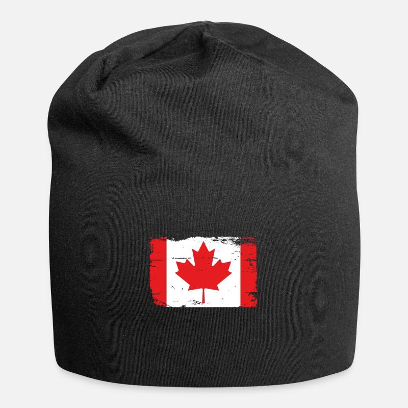 Drapeau du Canada - Bonnet en jersey - noir