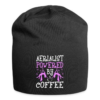 Aerialist Powered By Coffee Funny Job Title Gift - Jersey-Beanie - Schwarz - Vorne
